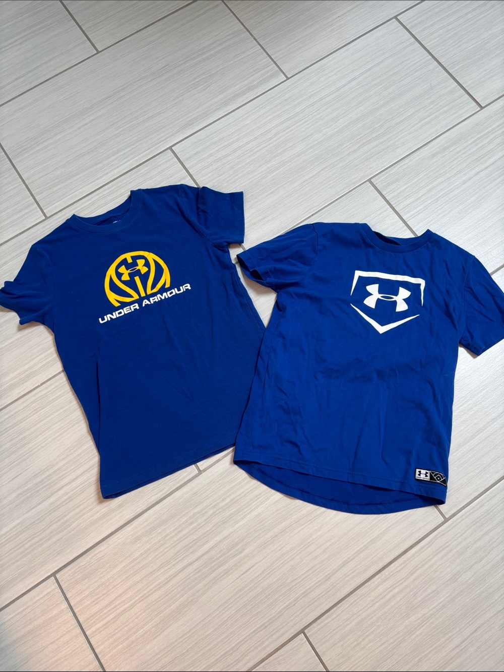 Under Armour Kids' Blue Logo Performance T-Shirt Youth Medium